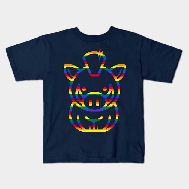 Pride Pig Kids T-Shirt by PGMcast